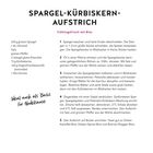 SPARGEL-KÜRBISKERN-AUFSTRICH. Zutaten: Spargel, Olivenöl, Salz, Pfeffer, Petersilie, Kürbiskerne, Ziegenkäse, Zitrone. Schrittweise Anleitung für die Zubereitung. Ideal als Basis für Nudelsauce.