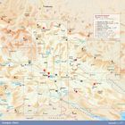 Übersicht: 1. Altstadt von Tbilisi, 2. Höhlenkloster Dawit Garedscha, 3. Alawerdi, 4. Mzcheta, 5. Stepanzminda/Kasbegi. Karte von Ostgeorgien.