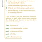 Texte über Anteile von Overthinking, z.B. "Katastrophisierer". Anweisungen für Punktevergabe. Text links: "WER PLAPPERT".