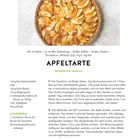 "Apfeltarte: herbstlicher Genuss. Rezept für 12 Stücke. Zubereitung: 20 Min, Kühlen: 20 Min, Backen: 25 Min. Pro Stück: 200 kcal."