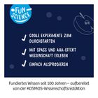 „Coole Experimente zum Durchstarten“, „Mit Spaß Wissenschaft erleben“, „Einfach ausprobieren“. Oben links rundes „Fun Science“-Logo. Rechts oben Apfel-Skizze.