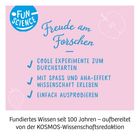 "Freude am Forschen. Coole Experimente zum Durchstarten. Fundiertes Wissen seit 100 Jahren." Illustration mit Logo.