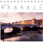 "Möge ein kleines Licht dir Freude und Hoffnung schenken. IRISCHER SEGENSWUNSCH." Eine Brücke im Abendlicht.