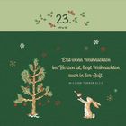 "23. Erst wenn Weihnachten im Herzen ist, liegt Weihnachten auch in der Luft." Illustration mit Hase und Baum.