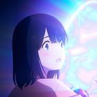 Illustration: Ein Mädchen mit schwarzen Haaren blickt überrascht in ein leuchtendes, blaues Portal.