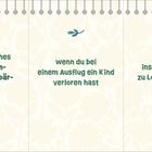 Text in drei Spalten: "Dein fröhliches Ich-bin-ein-dicker-Tanzbär-Trällern", "wenn du bei einem Ausflug ein Kind verloren hast", "inspiriert mich zu Lobeshymnen." Darunter bunte Blumenillustrationen auf hellem Hintergrund.