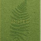 Auf grünem Hintergrund steht "NOTES" in goldenen Buchstaben, dahinter ist ein Farnblatt abgebildet.