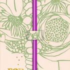 "For You" in goldener Schrift. Illustration: Lila Stift mit orangener Blume auf grünem Blumenmuster.