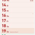 Kalender für September: Tage ab 1. bis 30., Feiertage wie Weltkindertag am 20. und Herbstanfang am 23. sind markiert.