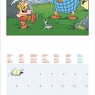 Kalenderblatt: September 2023 mit illustrativer Szene von zwei Figuren in keltischen Kleidern und einem kleinen Hund.