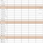 Kalenderblatt für Oktober. Bild zeigt gestapelte Steine im herbstlichen Garten mit Pflanzen und warmem Licht.