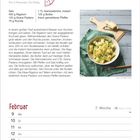 "Käse-Rigatoni für 4 Personen | fix Fertig." Rezept mit Rigatoni, Grana Padano und Rucola. Kalender: Februar 9-15, 2026.