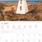 Leuchtturm St. Peter harbor lighthouse, Prince Edward Island, Kanada. Kalender für September 2027. Wochentage und Notizen.