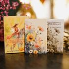 "Summer Serenade Lenormand by Irene Captijn." Eine Illustration von Blumen und eine Frau auf einem Pferd in bunten Farben.