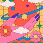 Text: "YOUR NEXT MOVE? ES LIEGT IN DEINER HAND." Illustration: Bunte Hand hält Planeten mit Blumen, Sternen und Wolken.