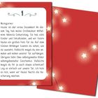 Text: "1. Moingiorno! Heute ist der erste Dezember! ..."
Der Hintergrund ist rot mit weißen Sternen und Lichterketten.