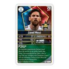Lionel Messi, Alter 37, Länderspiele 191, Tore 112, Titel 31, Top-Trumps-Ranking 5. Bild eines Fußballspielers im Trikot.