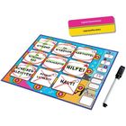 Spielkarte mit Worten wie "Am Strand", "Kartoffel", "Bürokratie", "Hilfe!". Marker und Punktebereich sichtbar.