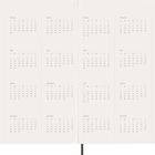 Jahreskalender 2027 und 2028, Monate und Tage in Spalten, schlichtes Design in hellem Beige.