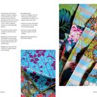 Materialliste für Quilt: Stoffvorgaben, Quilt-Oberteil, Rückseite, Einfassung; benötigt Wattierung, Nähgarn. Bunte Stoffe rechts.