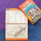 "In Our Own Words: True Stories of Indian Boarding Schools" oben, Liste staatlicher Internate und USA-Karte mit markierten Schulen.