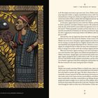 Olokun Challenges Orisanla. Rechte Seite: Text über einen Wettbewerb. Linke Illustration: Figur mit Chamäleon, Blättern und geometrischen Mustern.