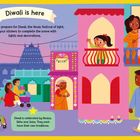 "Diwali is here" steht oben in einer Fahne. Darunter: "It's time to prepare for Diwali, the Hindu festival of light."