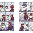 Zwei Personen packen Koffer und unterhalten sich über eine Reise, das Vergessen von Gegenständen und eine Hochzeit.