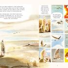 Text oben: „Joni was born Roberta Joan Anderson... Saskatchewan prairie where she was raised.“

Illustration einer weiten Prärie, Mutter mit Kind, viele Vögel.