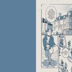 Illustration mit einem Text über Saint Anselmus und deren herausragende Tänzer. Personen vor einem großen Gebäude.