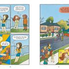 Vier Kinder diskutieren über einen Filmdreh. "Star Wars?" Ein Mädchen erkennt Autos aus den 1950ern.