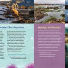 Texte: "From the Monterey Bay Aquarium," "Resources for Educators." Bilder: Küstenansicht, Gezeitentümpel, Anemone, Menschen im Aquarium.