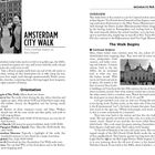 "AMSTERDAM CITY WALK" steht fett gedruckt. Weitere Abschnitte: "OVERVIEW", "The Walk Begins", "Central Station", "Orientation". Oberer Rand: "Amsterdam City Walk 107".