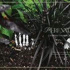 "PERENNIALS UNDING DARK PLANTS. 'If you want to be happy for the rest of your life, make a garden.' - Martha Stewart." 

Im Hintergrund sind dunkle Pflanzen und Erde zu sehen, daneben befindet sich ein kleiner weißer Zaun. Verziert mit eleganten Ecken.