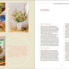 Texte: "Process", "Step 1: Prep mechanics", "Step 2: Prep flowers", "Step 3: Add greenery and texture". Drei Fotos zeigen Schritte eines Blumenarrangements.