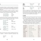Texte "NOUNS" und "CASE". Tabelle zeigt englische und Sinhala-Begriffe für Fälle. Informationen zur Geschlechtszuordnung bei Substantiven.