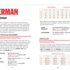 "GEMAN", "Grammar", "ADJECTIVES & ADVERBS". Tabelle: Adjektivendungen. Beispiele: "My meal is cold", "a quiet restaurant".