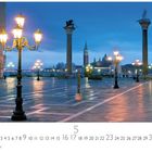 Piazzetta San Marco. Unten Zahlen 1 bis 31, hervorgehoben 5, sowie „CASARES EDITION“. Abendstimmung mit Laternen und Säulen.