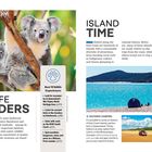 „KOALA COUNTRY. Koalas sind in den Eukalyptuswäldern Ostaustraliens heimisch.“ Ein Koala mit Jungem sitzt auf einem Baum.