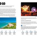 "WHEN TO GO: It’s always a good time to be somewhere in Australia." Links ein Strandfoto, rechts ein Festival mit Lichtern.