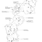 Karte mit dem Titel "Das Projekt Umbauhof" und der Seitenzahl 32. Verschiedene Symbole markieren geografische Punkte.
