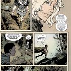 Comic-Sequenz: Zwei Personen im Wald, ein Dialog über "Fitz", eine ruft "WARTE!", während die andere wegrennt.
