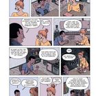 Comic mit zwei Personen. Sie diskutieren darüber, Touristen anzugreifen. Lockerer, humorvoller Stil.