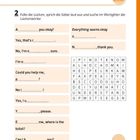 Nummer 2. Lücken füllen, Sätze laut sprechen, Wortgitter durchsuchen. Logo mit drei Köpfen oben rechts. Seite 27.