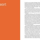 "Vorwort" steht groß auf orangem Hintergrund. Rechts ist ein längerer Text über eine Begegnung und Biografie. Seitenzahl: 8–9.