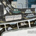 »Achtung, Ausfahrt nicht verpassen, Krokodil wartet auf uns!«, ruft Schildkröte. Autos auf Straßen, Tiere fahren.