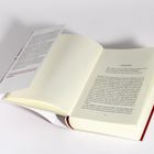 Ein offenes Buch mit dem Kapitel "Studentin". Links liegt ein bedruckter Umschlag. Das Buch hat einen roten Einband.