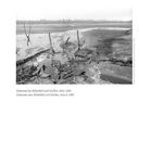 Silbersee bei Bitterfeld und Wolfen, März 1990. Ein trüber See mit kahlen Bäumen und schlammigem Ufer.