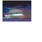 28 | Viewpoint I, 1974  
Abstrakte Malerei mit horizontalen Farbschichten in Blau, Lila und Weiß.