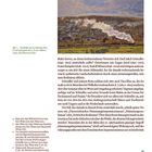 Text links beschreibt Claude Monets Gemälde "Der Güterzug", 1872. Bild zeigt eine Landschaft mit Rauch und Zügen.